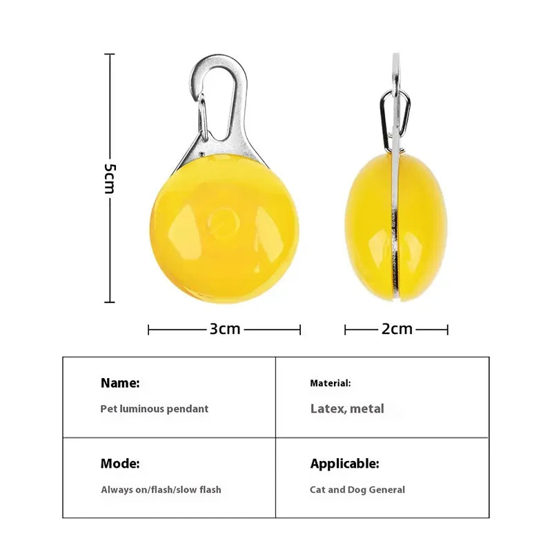 Christmas LED Luminous Dog & Cat Collar – Glowing Pendant Safety Necklace