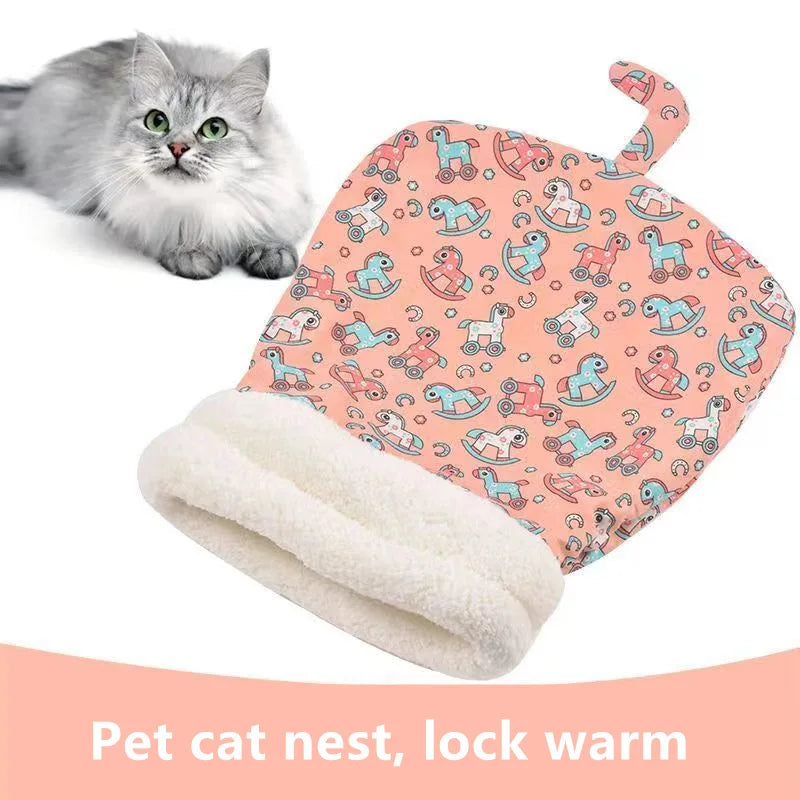 Christmas Warm Cat Kennel – Cozy Closed Cat Bed & Winter Sleeping Bag