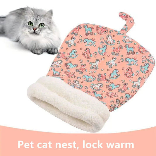 Christmas Warm Cat Kennel – Cozy Closed Cat Bed & Winter Sleeping Bag