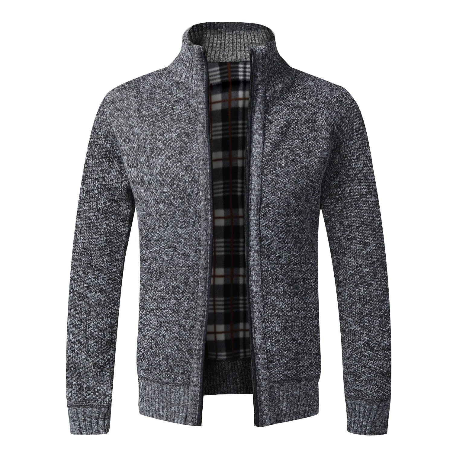 Autumn Winter Warm Cardigan Men Fleece Sweaters Full Zip Jackets Slim Fit Luxury Brand Knitted Sweater Coat American Jersey