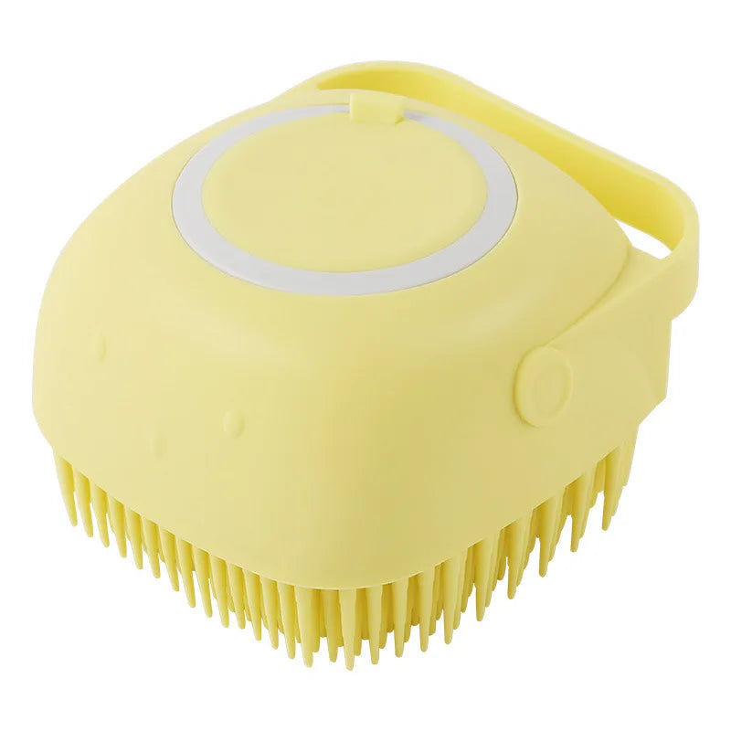 Image of soft silicone bath gloves, designed to gently remove dirt and hair from pets.