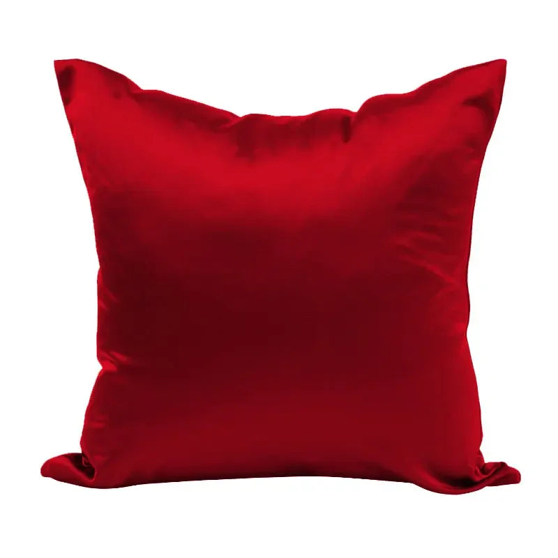 Imitated Silk Pillow Case 100% Satin Cushion Cover 50X50 Solid Pillowcase 60x60cm Home Decor for Sofa Chair 45x45 40X40 Smooth