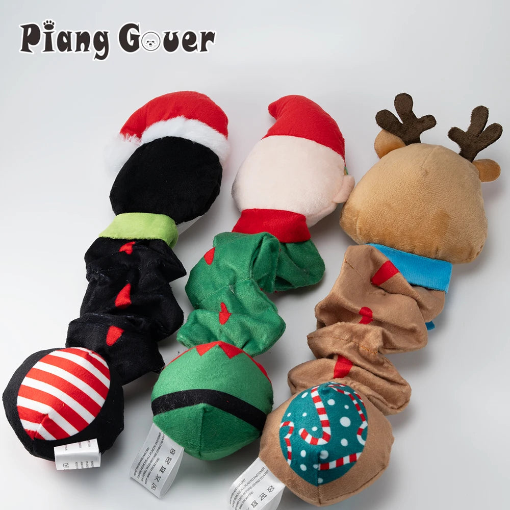 Christmas Elf Penguin Squeaky Dog Toy – Cute Plush Pet Toy