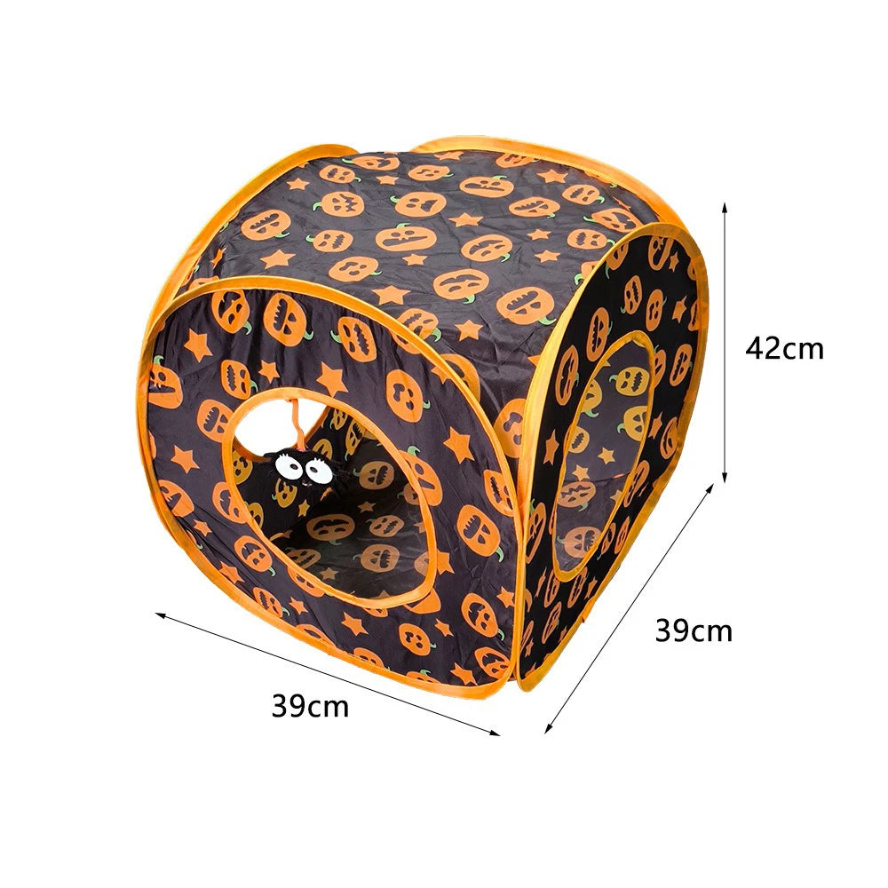 Halloween Pumpkin Cat Tunnel – Foldable Toy