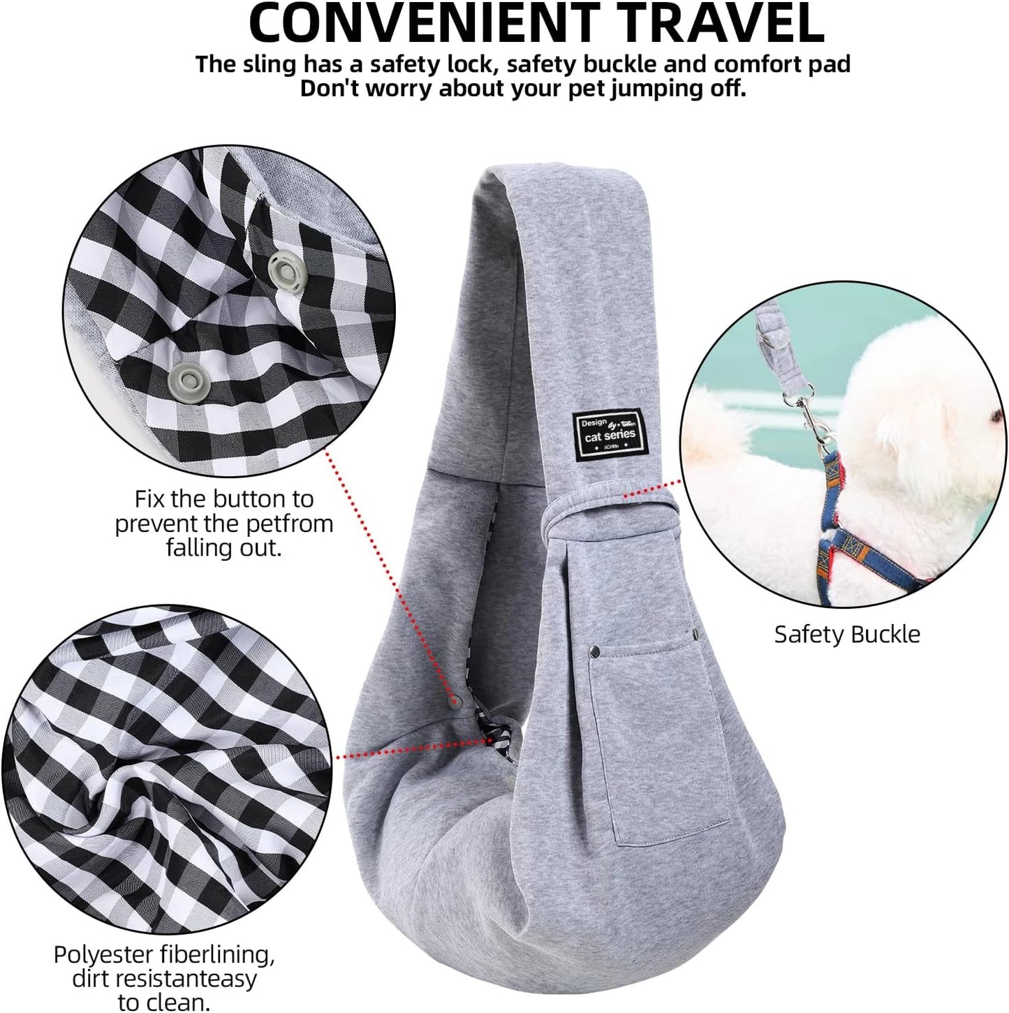 Cotton Dog Sling Carrier – Comfortable Crossbody Pet Travel Bag