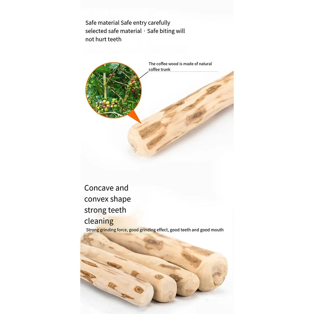 Coffee Wooden Dog Chew Stick – Tooth Pressure Relief Toy