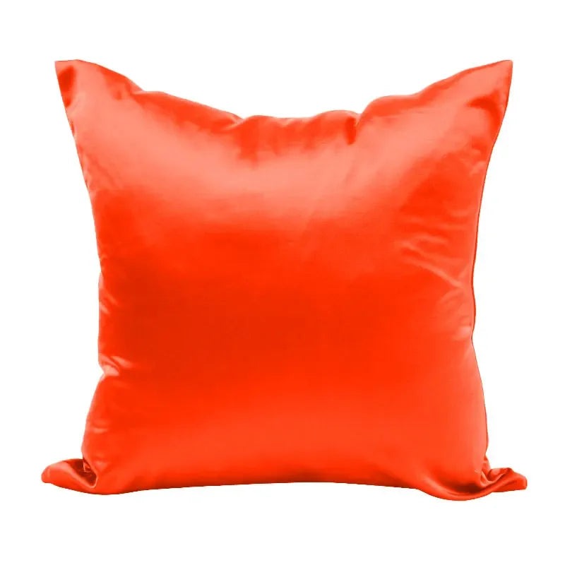Imitated Silk Pillow Case 100% Satin Cushion Cover 50X50 Solid Pillowcase 60x60cm Home Decor for Sofa Chair 45x45 40X40 Smooth