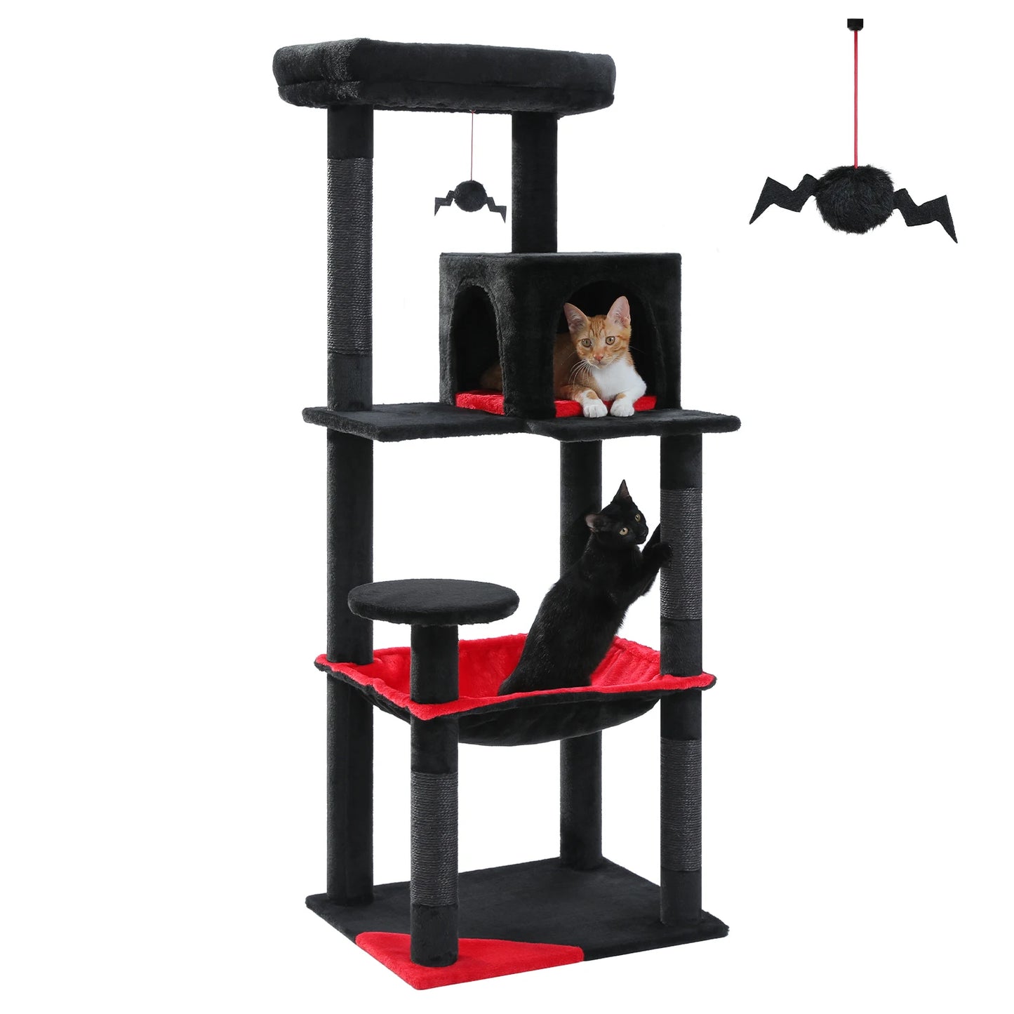 Gothic Cat Tree – Tall Indoor Cat Tower with Hammock & Scratching Post