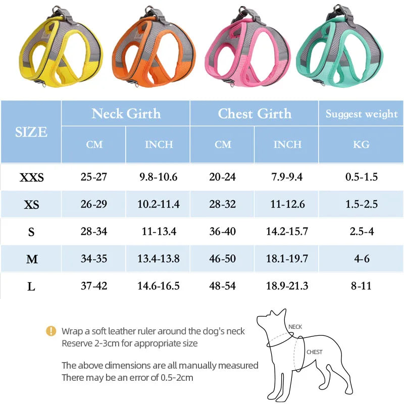 Adjustable Dog Harness & Leash Set for Small Dogs