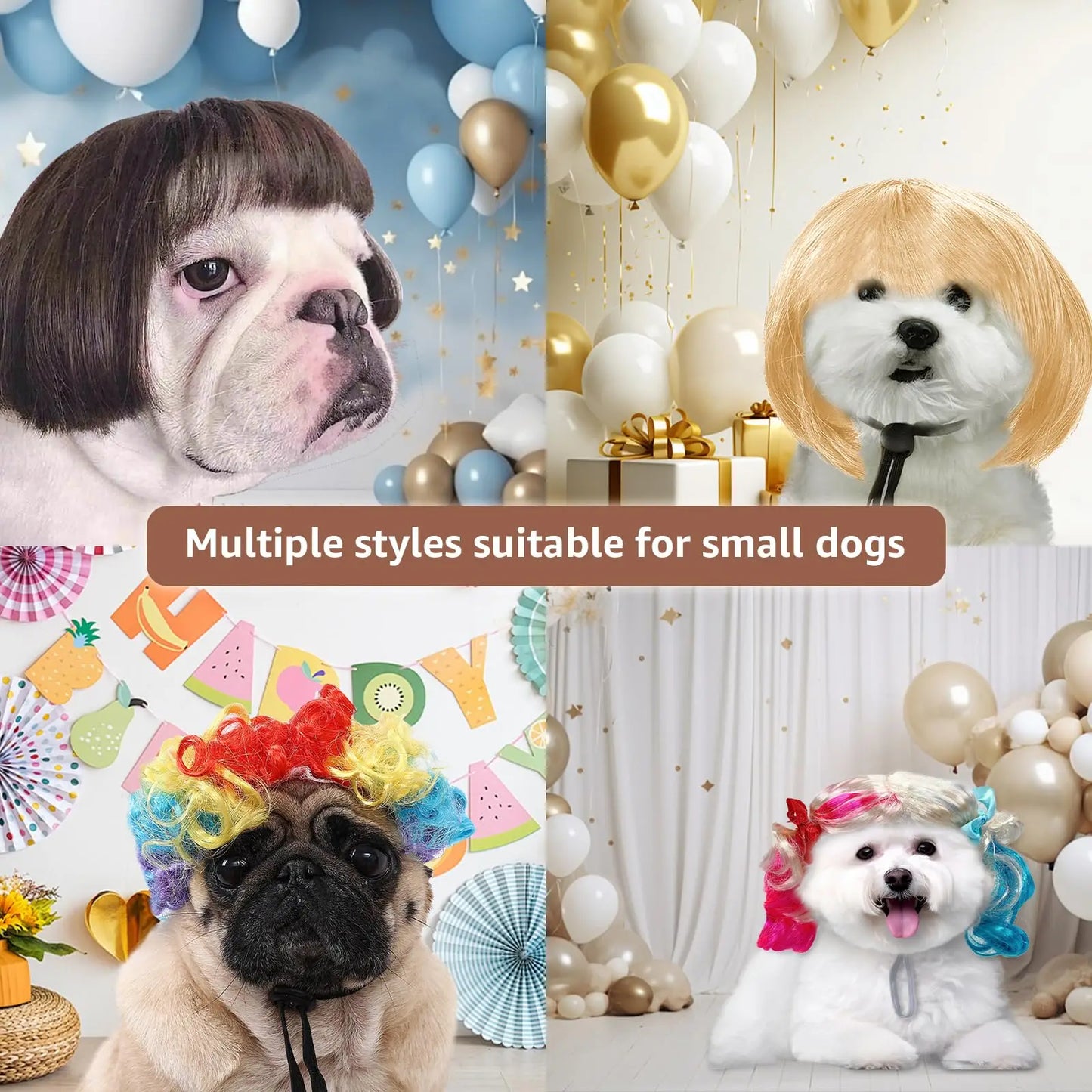 Funny Pet Cosplay Wig – Dog & Cat Costume Hair Hat for Halloween