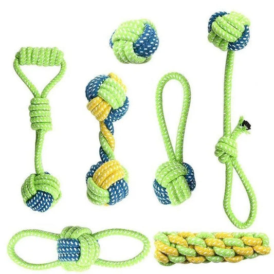 Pet Dog Toys for Large Small Dogs Toy Interactive Cotton Rope Mini Dog Toys Ball for Dogs Accessories Toothbrush Chew Puppy Toy - WTN Essentials