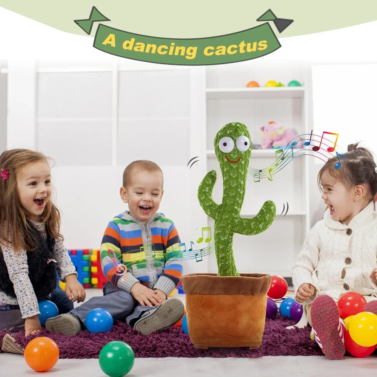A Cactus Toy That Can Speak, Sing and Dance, Interactive Learning and Music for Children, Supporting Charging and Battery Models