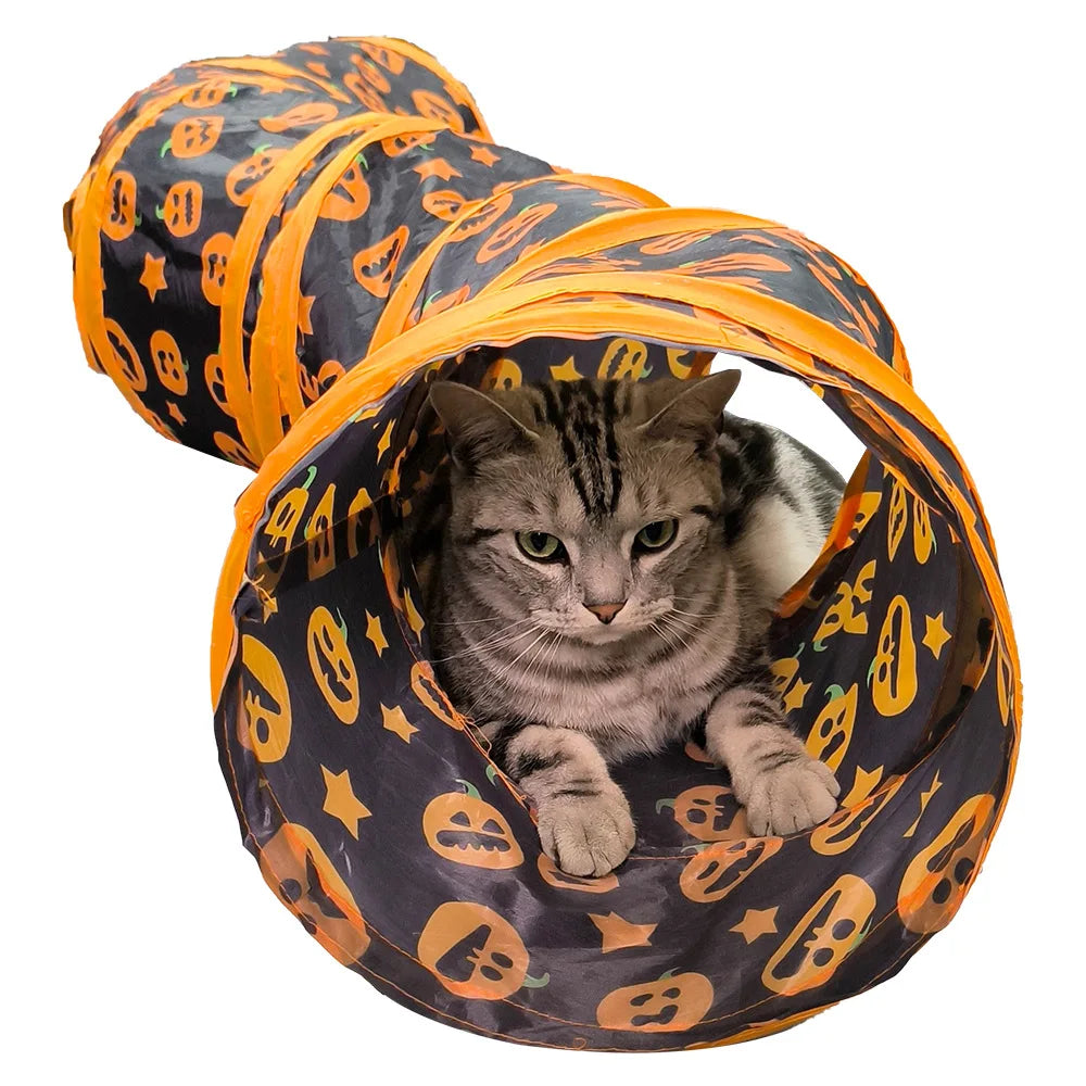 Halloween Pumpkin Cat Tunnel – Foldable Toy