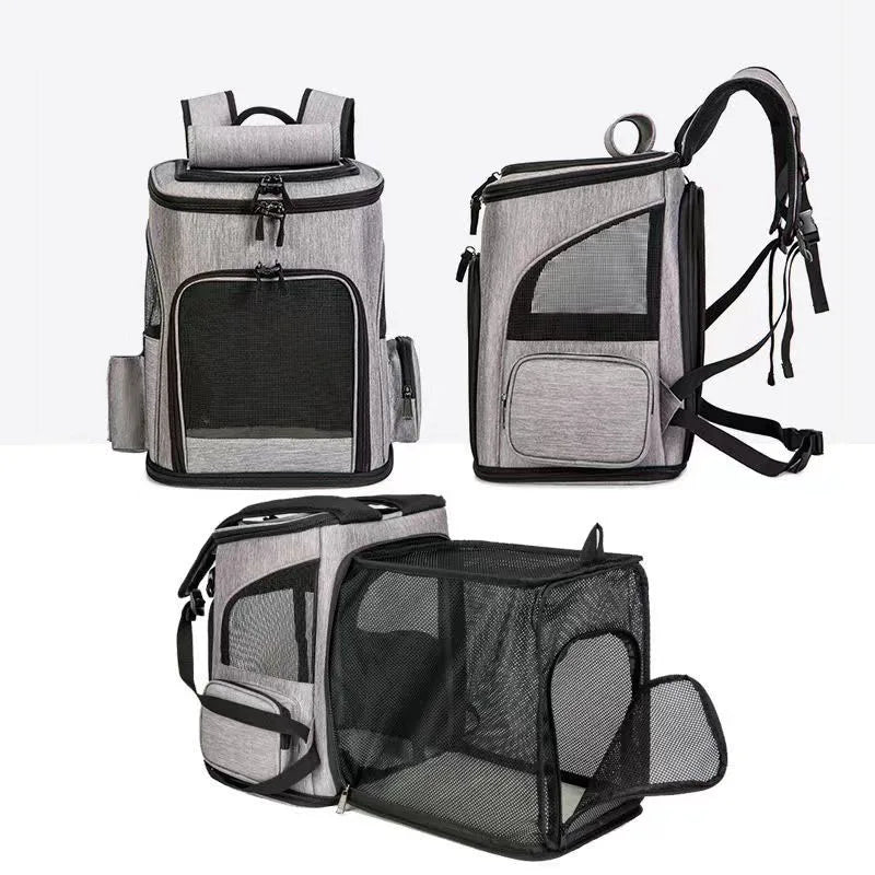 Breathable Expandable Pet Carrier Backpack – Travel Bag for Cats & Dogs