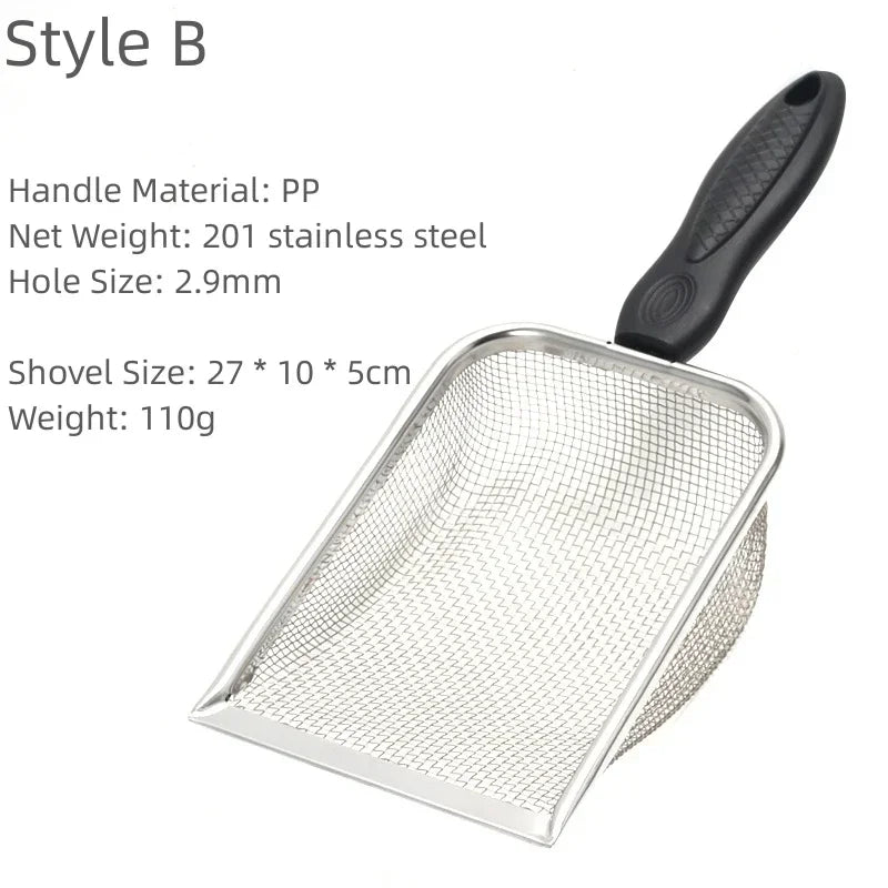 Stainless Steel Cat Litter Scoop with Long Handle