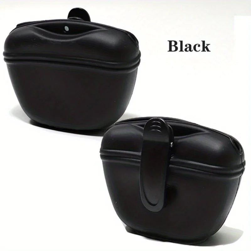 Silicone Dog Treat Bag – Waterproof Portable Training Pouch with Magnetic Clip