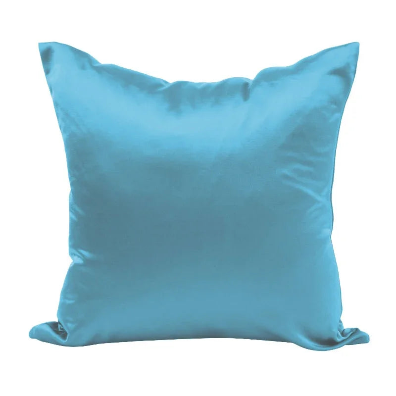 Imitated Silk Pillow Case 100% Satin Cushion Cover 50X50 Solid Pillowcase 60x60cm Home Decor for Sofa Chair 45x45 40X40 Smooth