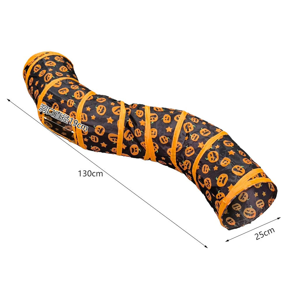 Halloween Pumpkin Cat Tunnel – Foldable Toy