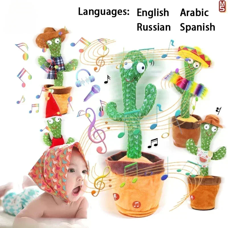 A Cactus Toy That Can Speak, Sing and Dance, Interactive Learning and Music for Children, Supporting Charging and Battery Models