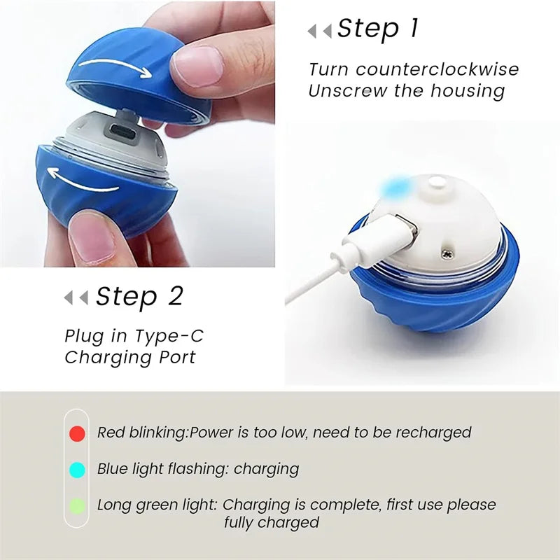 Smart Dog Toy Ball Electronic Interactive Pet Toy Moving Ball USB Automatic Moving Bouncing for Puppy Birthday Gift Cat Products - WTN Essentials
