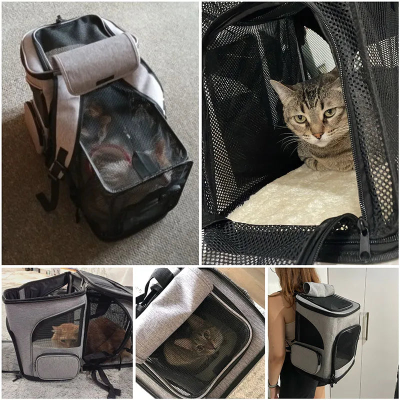 Breathable Expandable Pet Carrier Backpack – Travel Bag for Cats & Dogs