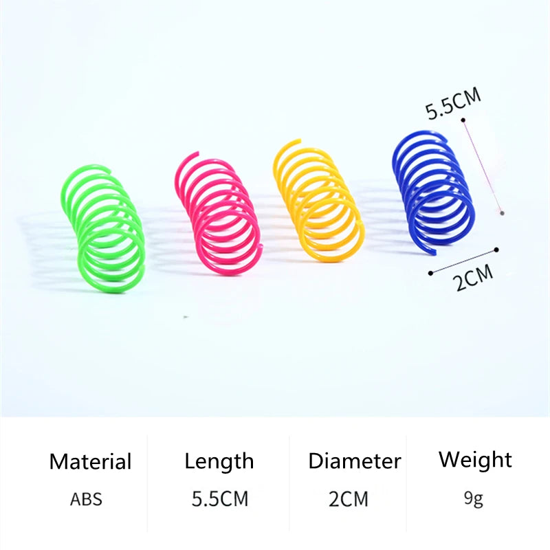 Kitten Cat Toys Wide Durable Heavy Gauge Cat Spring Toy Colorful Springs Cat Pet Toy Coil Spiral Springs 4/8/16/20pcs - WTN Essentials