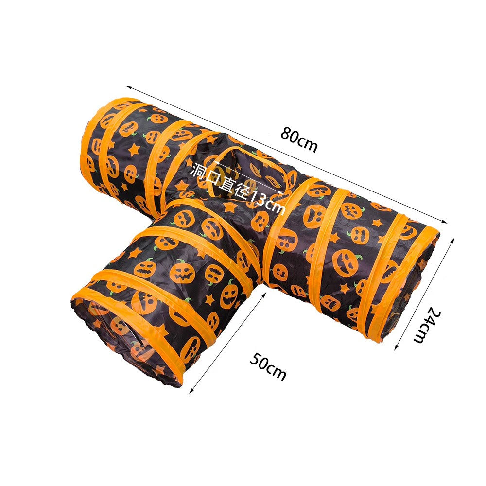 Halloween Pumpkin Cat Tunnel – Foldable Toy