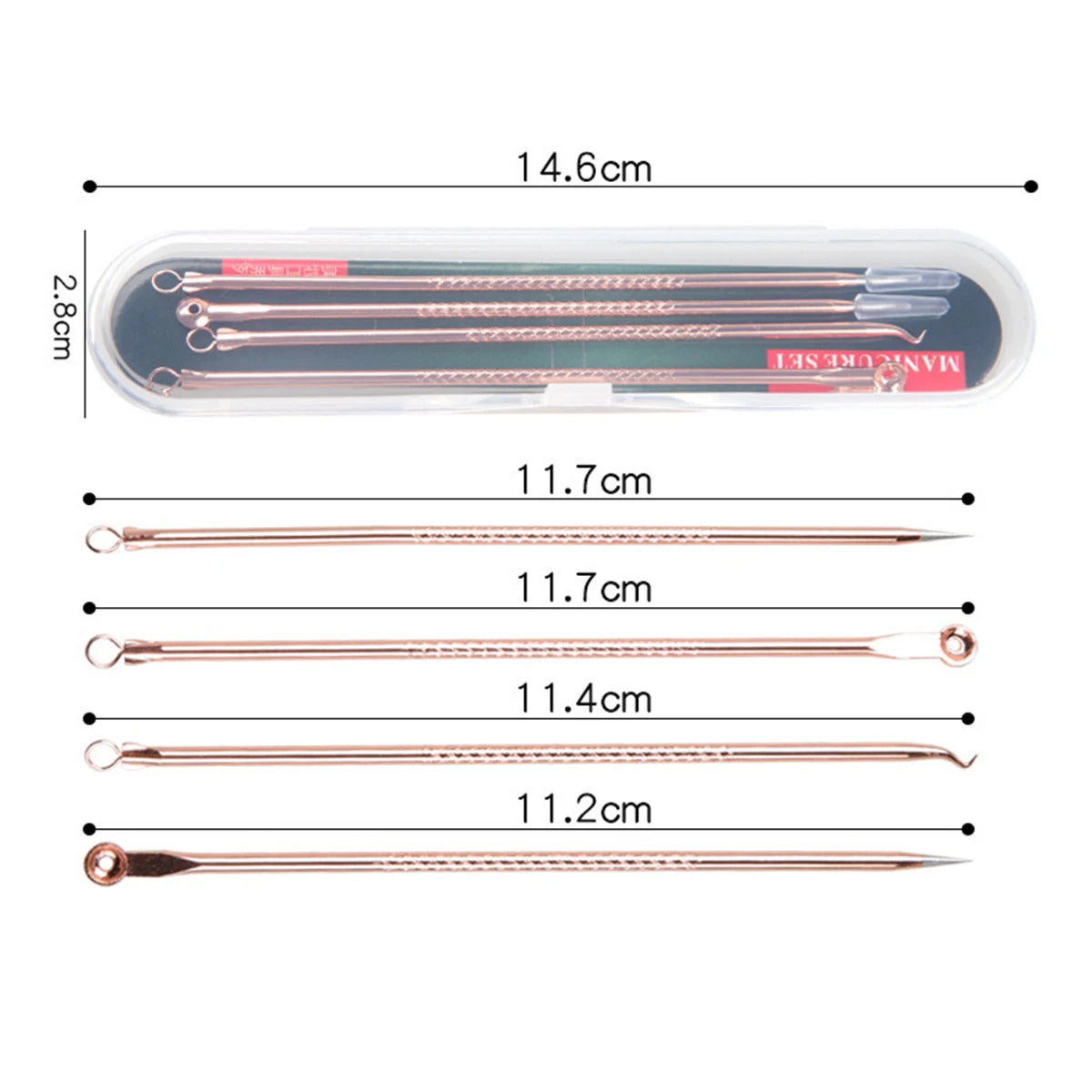 4PCS Acne Blackhead Comedone Black Spot Pimple Blemish Remover Skin Care Women Beauty Acne Treatment Pore Cleanser Needle Hook