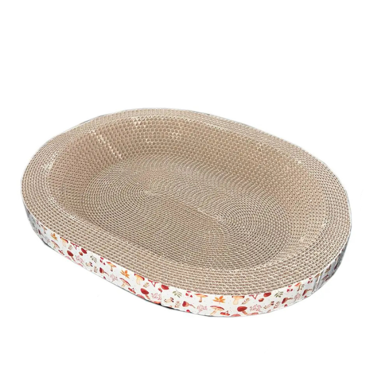 Cat Scratching Board – Oval Corrugated Claw Toy & Furniture Protector