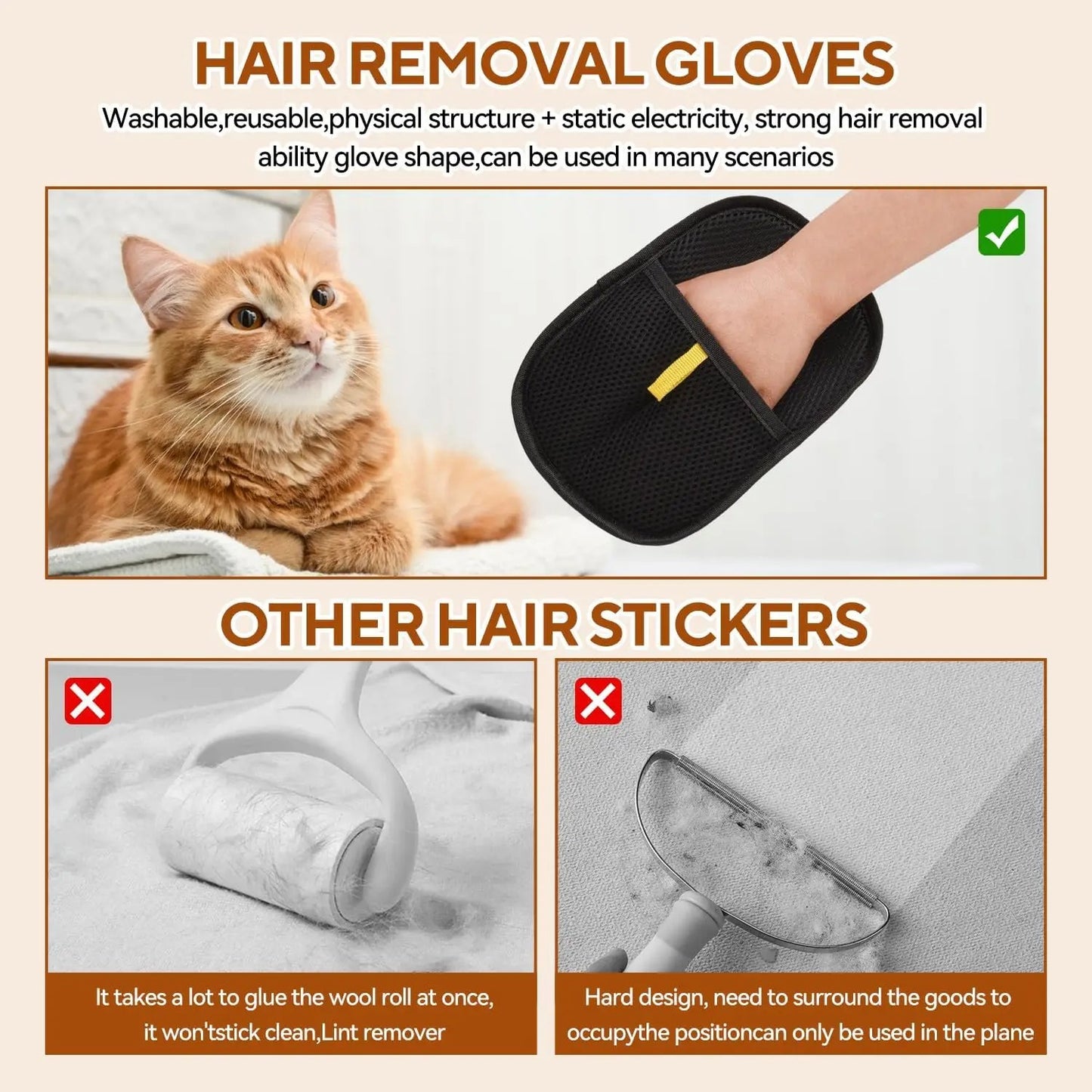 Pet Cleaning Glove – Reusable Pet Hair Removal Gromming Tool