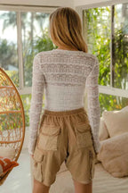BiBi Ruffles Detail Flower Lace Top