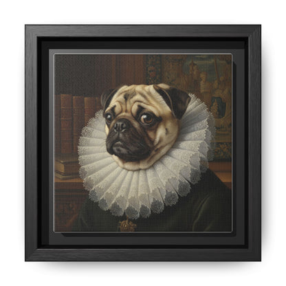 Custom Whimsical Pug Portrait Canvas, Cute Dog Art Print, Pet Lover Gift, Home Decor, Fun Wall Art, Quirky Dog Painting