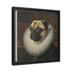 Custom Whimsical Pug Portrait Canvas, Cute Dog Art Print, Pet Lover Gift, Home Decor, Fun Wall Art, Quirky Dog Painting