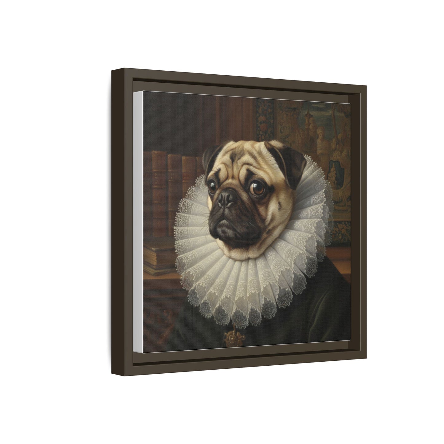 Custom Whimsical Pug Portrait Canvas, Cute Dog Art Print, Pet Lover Gift, Home Decor, Fun Wall Art, Quirky Dog Painting