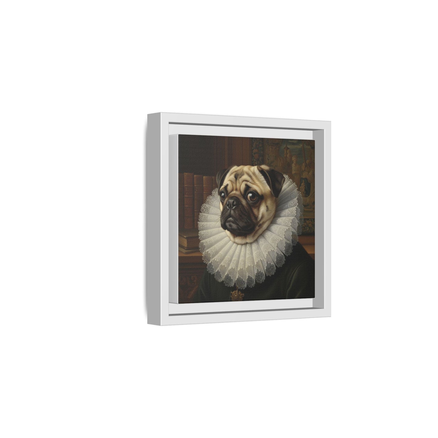 Custom Whimsical Pug Portrait Canvas, Cute Dog Art Print, Pet Lover Gift, Home Decor, Fun Wall Art, Quirky Dog Painting