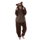 Brown Animal Onesie Halloween Costume for Adults