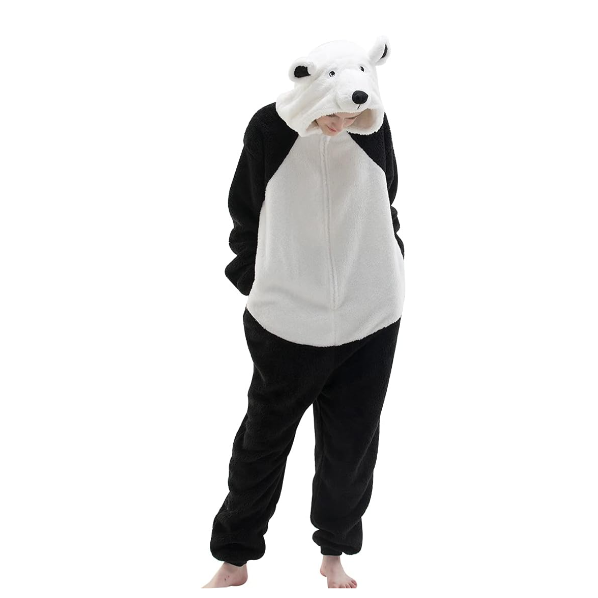 White Black Animal Onesie Halloween Costume for Adults