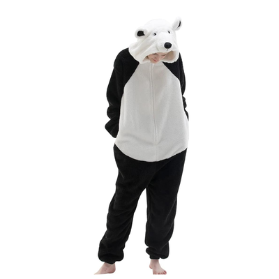 White Black Animal Onesie Halloween Costume for Adults