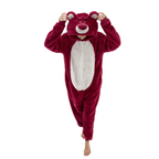 Pink Bear Animal Onesie Halloween Costume for Adults