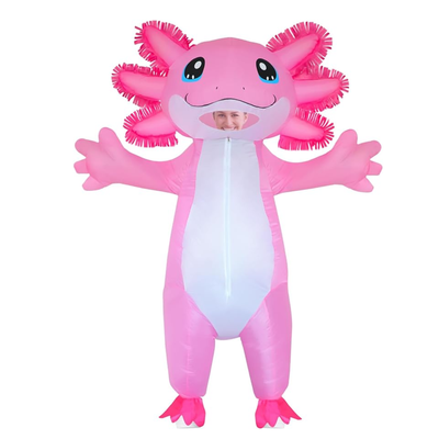 Pink Axolotl Halloween Costume Inflatable for Adults