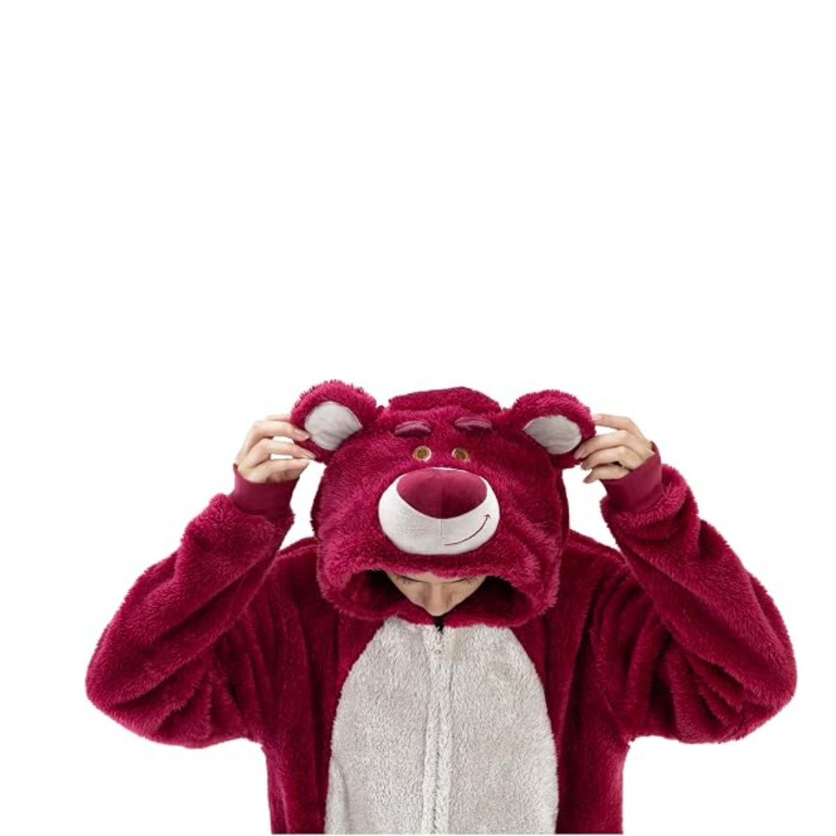 Pink Bear Animal Onesie Halloween Costume for Adults