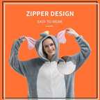 Grey Elephant Onesie Halloween Costume for Adults