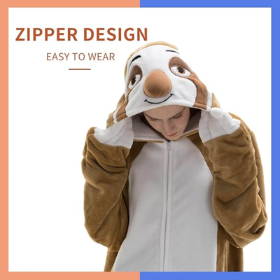 Sloth Animal Onesie Halloween Costume for Adults