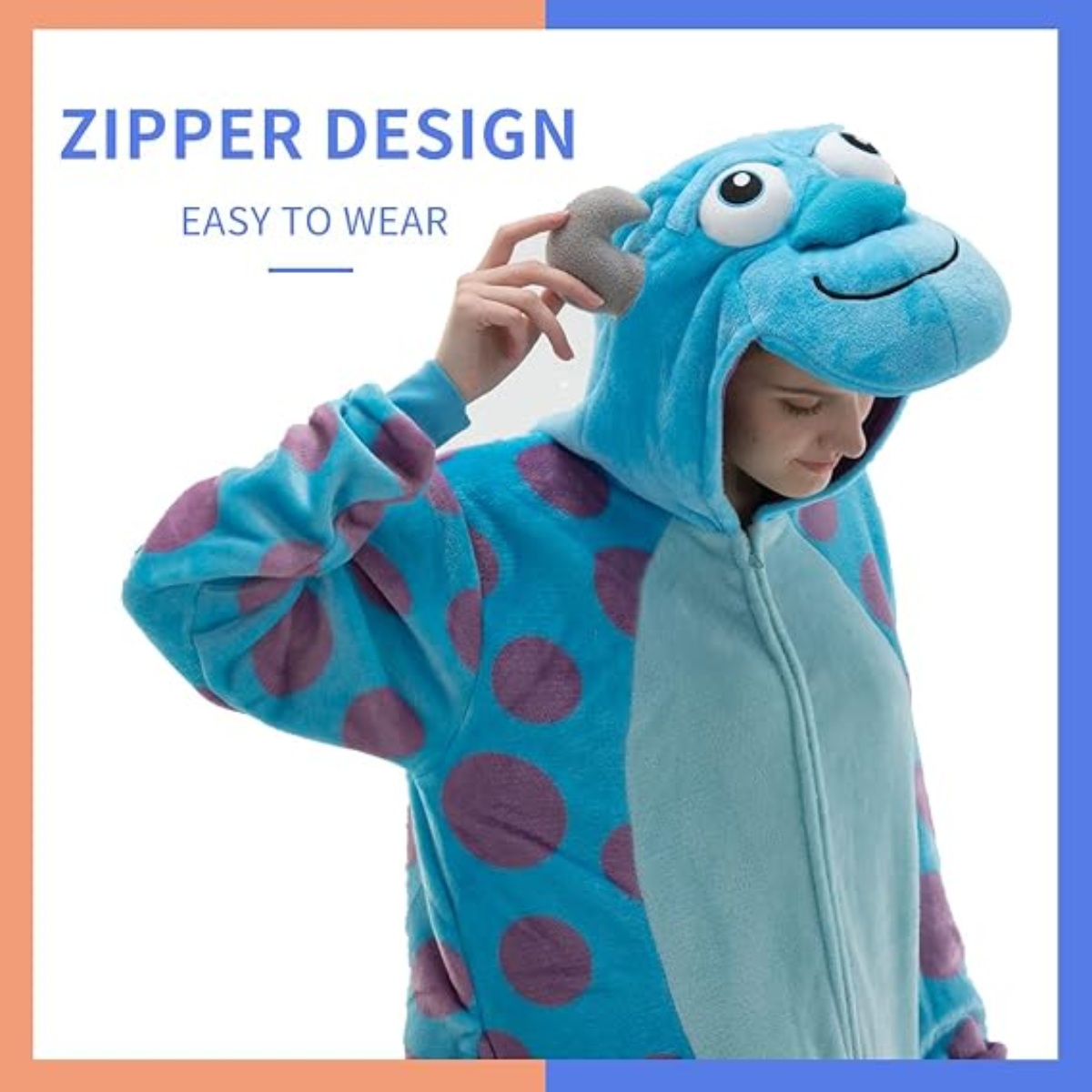 Blue Dot Animal Onesie Halloween Costume for Adults