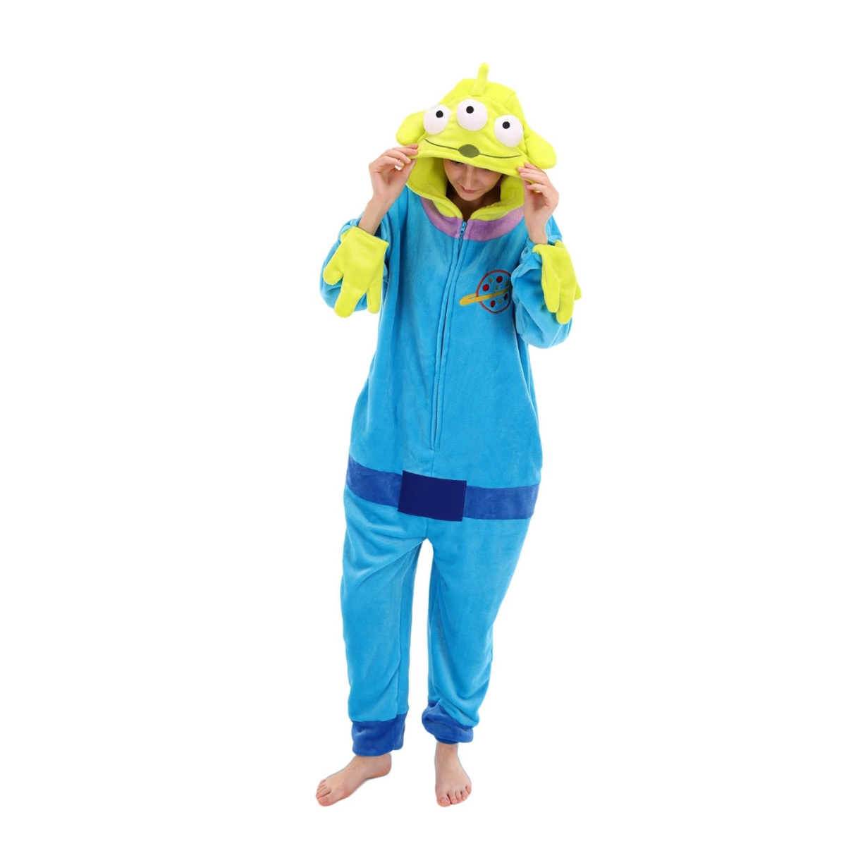 Green Blue Animal Onesie Halloween Costume for Adults