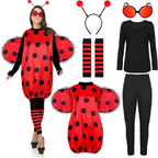 Women's Ladybug Halloween Costume 7-Piece Set