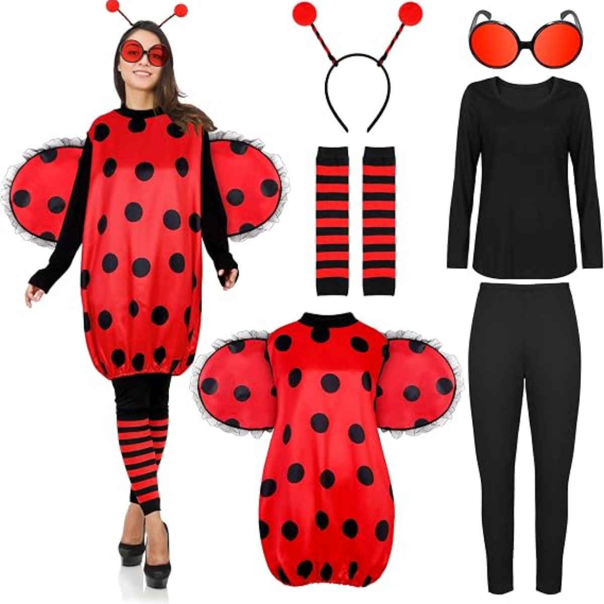 Women's Ladybug Halloween Costume 7-Piece Set