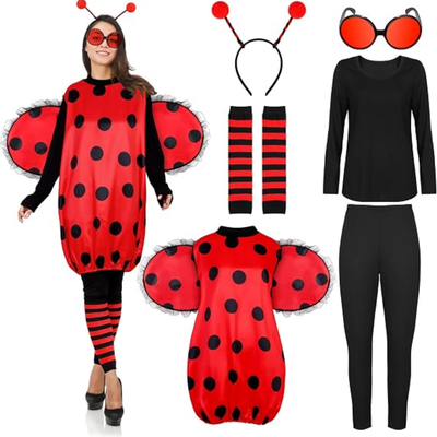 Women's Ladybug Halloween Costume 7-Piece Set
