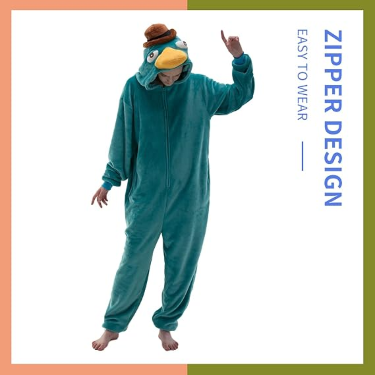 Green Animal Onesie Halloween Costume for Adults