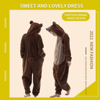 Brown Animal Onesie Halloween Costume for Adults